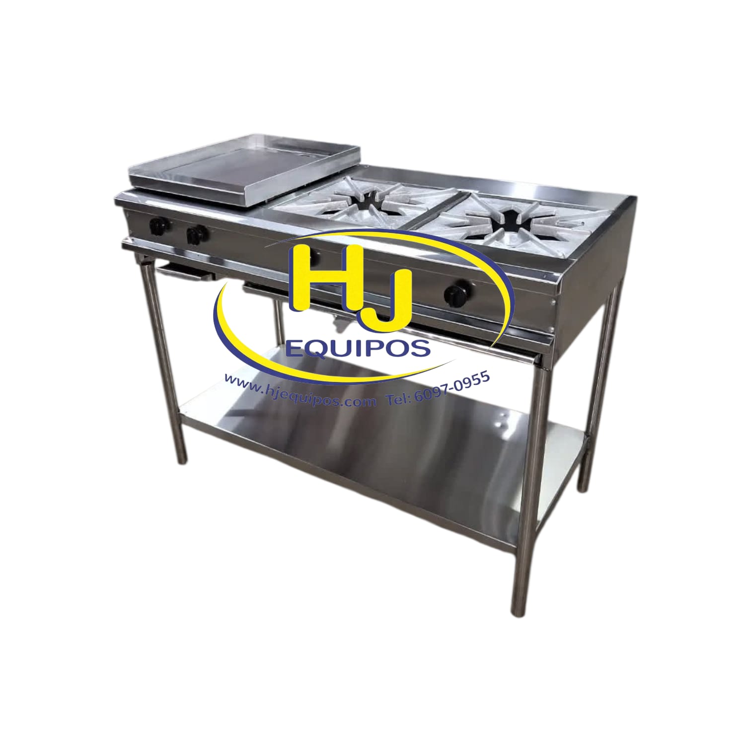 Cocina de 2 quemadores y plancha