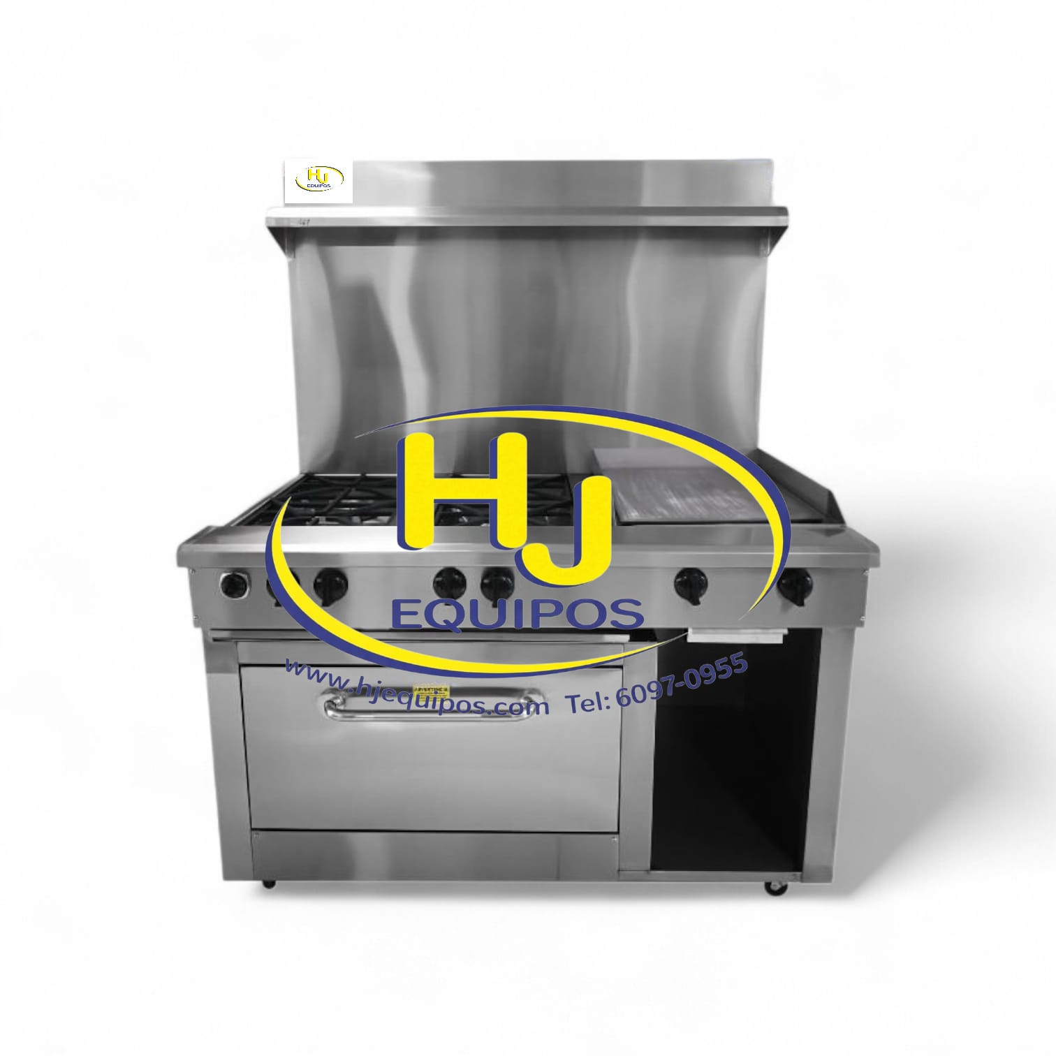 Cocina hotelera, plancha 4 quemadores y horno