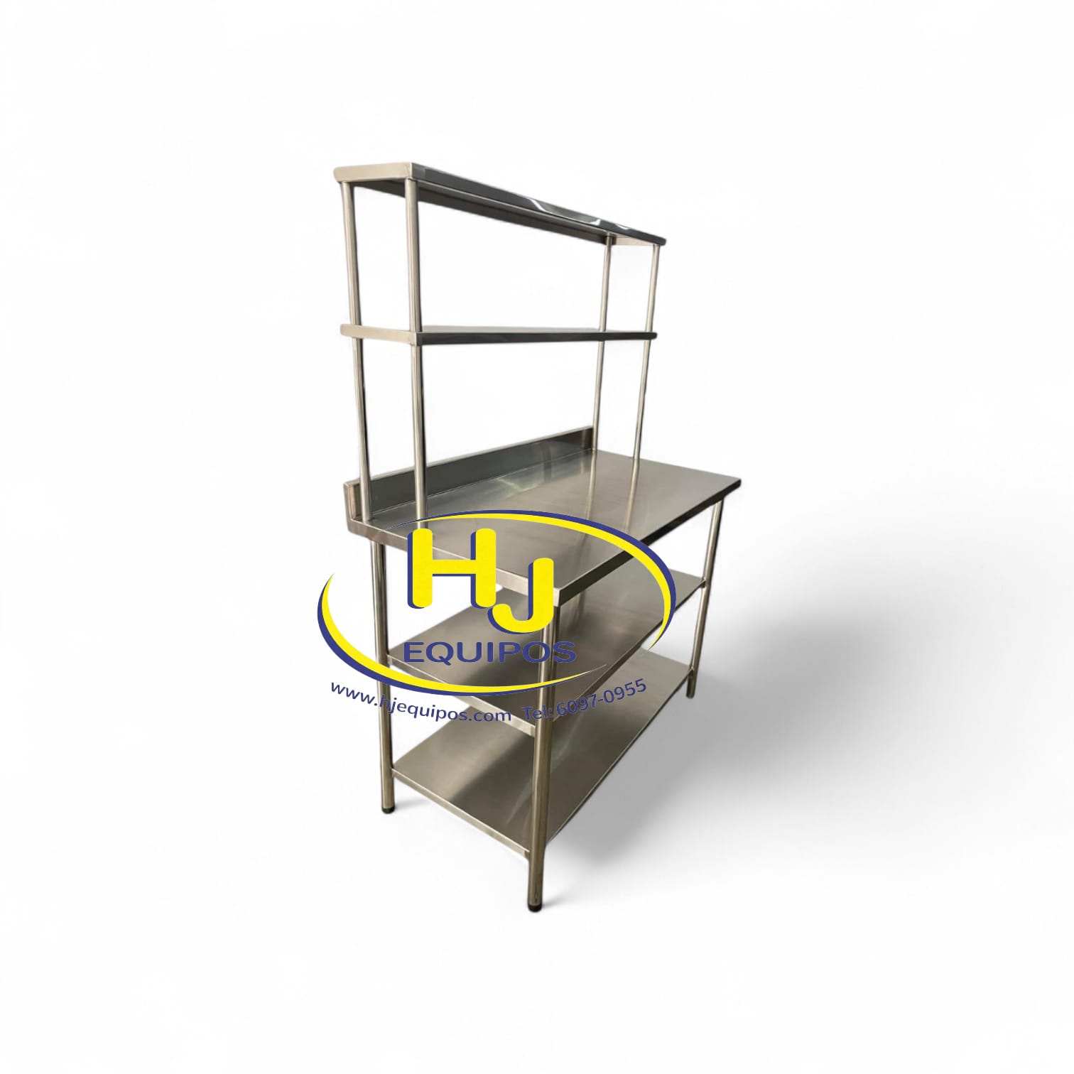 Mesa de trabajo 3 niveles, 2 estantes aereos